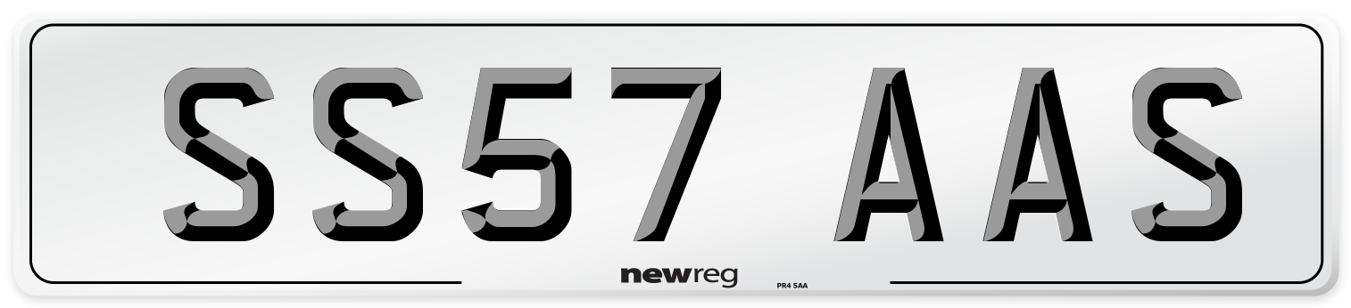 SS57 AAS Number Plate from New Reg